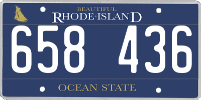RI license plate 658436