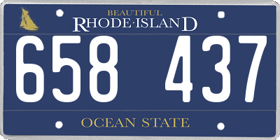 RI license plate 658437