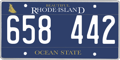 RI license plate 658442