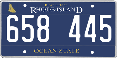 RI license plate 658445