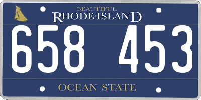 RI license plate 658453