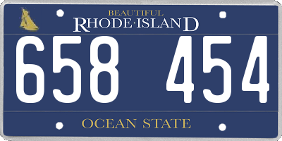 RI license plate 658454
