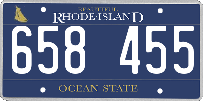RI license plate 658455