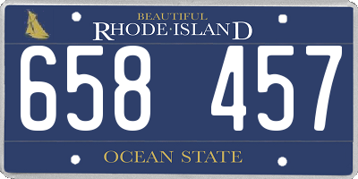 RI license plate 658457