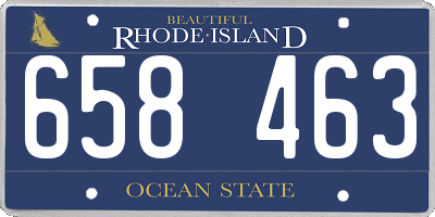 RI license plate 658463