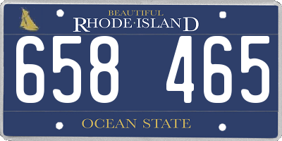 RI license plate 658465