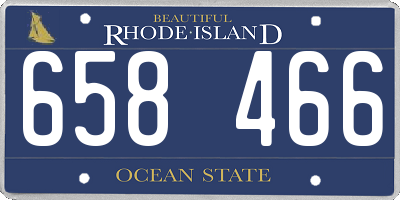 RI license plate 658466