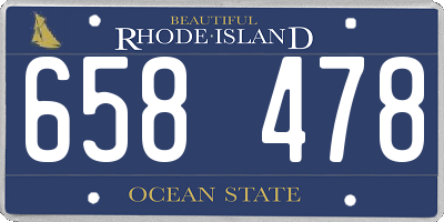 RI license plate 658478