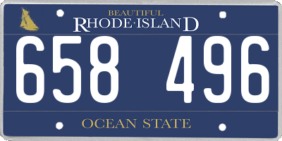 RI license plate 658496