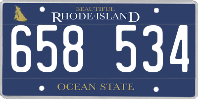RI license plate 658534
