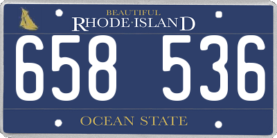 RI license plate 658536