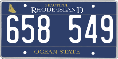 RI license plate 658549
