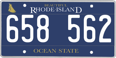 RI license plate 658562
