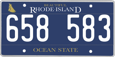 RI license plate 658583