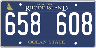 RI license plate 658608