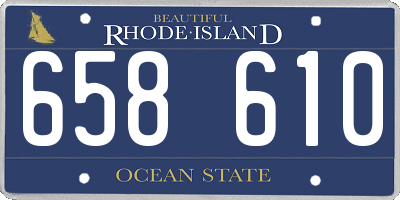 RI license plate 658610