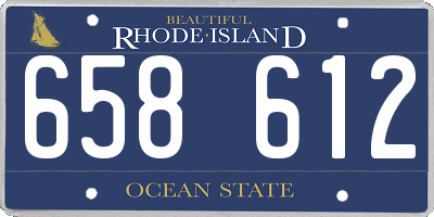 RI license plate 658612