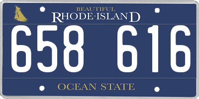 RI license plate 658616