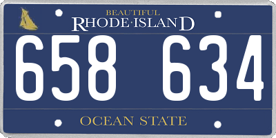 RI license plate 658634