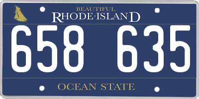 RI license plate 658635