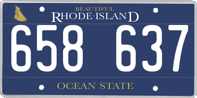 RI license plate 658637
