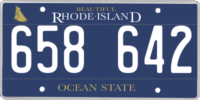 RI license plate 658642