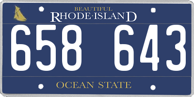 RI license plate 658643