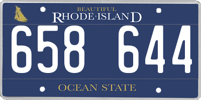 RI license plate 658644