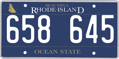 RI license plate 658645