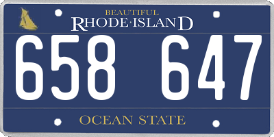 RI license plate 658647