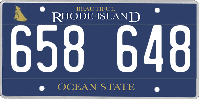 RI license plate 658648