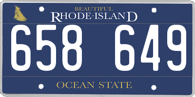 RI license plate 658649