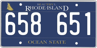 RI license plate 658651