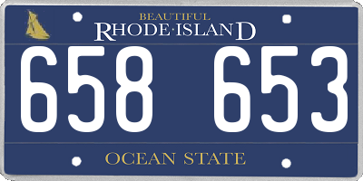 RI license plate 658653