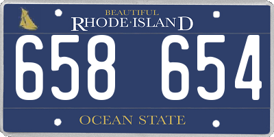RI license plate 658654