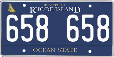 RI license plate 658658