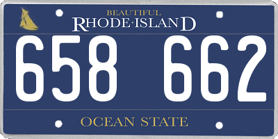 RI license plate 658662