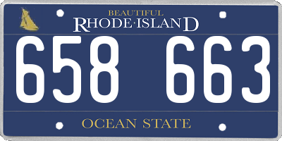 RI license plate 658663