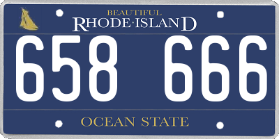 RI license plate 658666