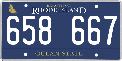 RI license plate 658667