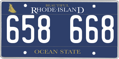 RI license plate 658668