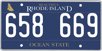 RI license plate 658669