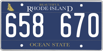 RI license plate 658670