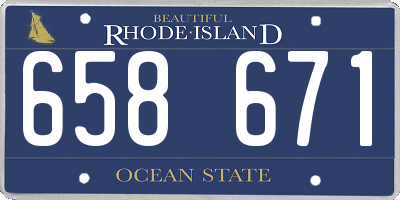 RI license plate 658671