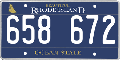 RI license plate 658672