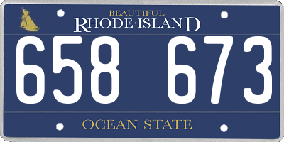 RI license plate 658673
