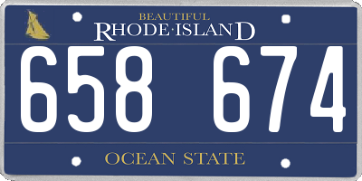 RI license plate 658674