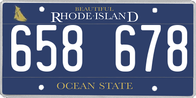 RI license plate 658678