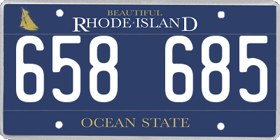 RI license plate 658685