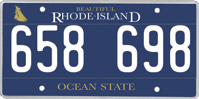 RI license plate 658698